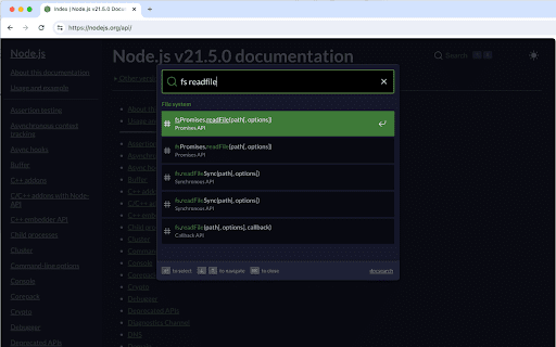 Node.js Document Search from Chrome web store to be run with OffiDocs Chromium online Node.js Document Search from Chrome web store to be run with OffiDocs Chromium online