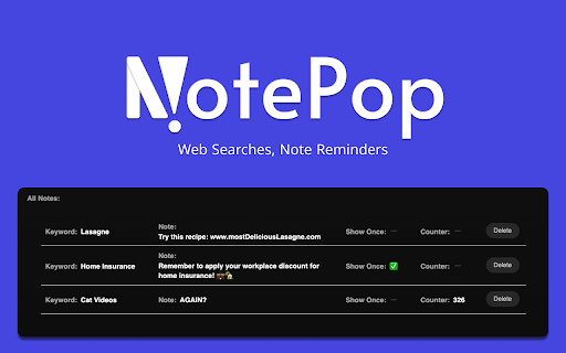 NotePop! from Chrome web store to be run with OffiDocs Chromium online NotePop! from Chrome web store to be run with OffiDocs Chromium online