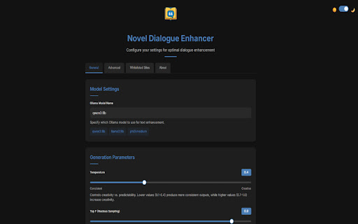 Novel Dialogue Enhancer from Chrome web store to be run with OffiDocs Chromium online Novel Dialogue Enhancer from Chrome web store to be run with OffiDocs Chromium online