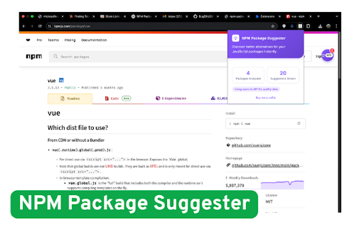 NPM Package Suggester from Chrome web store to be run with OffiDocs Chromium online NPM Package Suggester from Chrome web store to be run with OffiDocs Chromium online