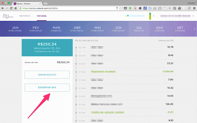 NuBank OFX from Chrome web store to be run with OffiDocs Chromium online NuBank OFX from Chrome web store to be run with OffiDocs Chromium online