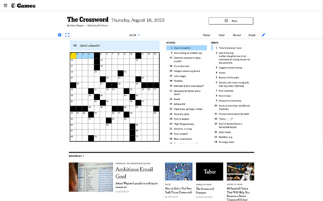 NYT Crossword Fullscreen from Chrome web store to be run with OffiDocs Chromium online NYT Crossword Fullscreen from Chrome web store to be run with OffiDocs Chromium online