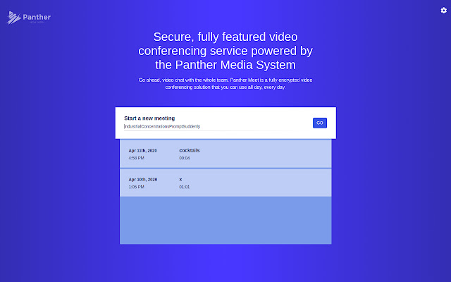 Panther Meetings from Chrome web store to be run with OffiDocs Chromium online Panther Meetings from Chrome web store to be run with OffiDocs Chromium online