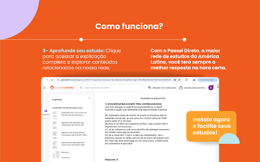 Passei Direto – Respostas rápidas para suas questões from Chrome web store to be run with OffiDocs Chromium online Passei Direto – Respostas rápidas para suas questões from Chrome web store to be run with OffiDocs Chromium online