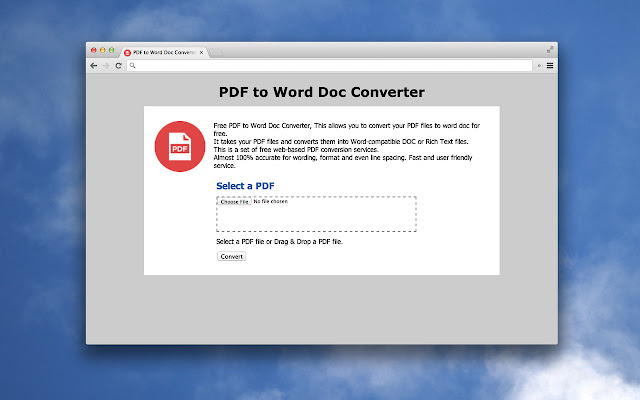 PDF to Word Doc Converter from Chrome web store to be run with OffiDocs Chromium online PDF to Word Doc Converter from Chrome web store to be run with OffiDocs Chromium online