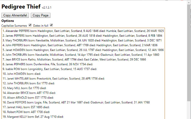 Pedigree Thief from Chrome web store to be run with OffiDocs Chromium online Pedigree Thief from Chrome web store to be run with OffiDocs Chromium online