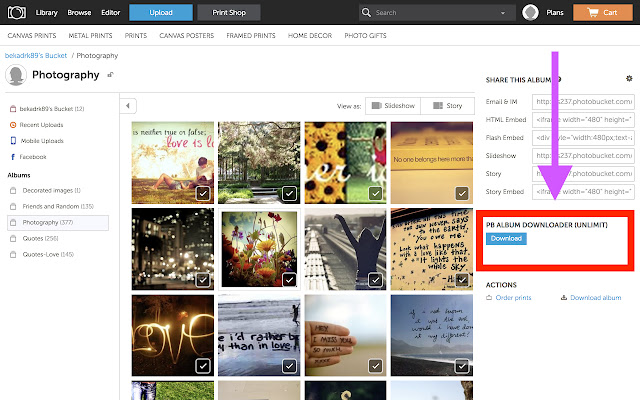 Photobucket Downloader from Chrome web store to be run with OffiDocs Chromium online Photobucket Downloader from Chrome web store to be run with OffiDocs Chromium online