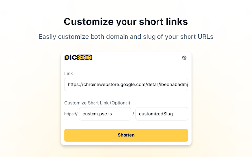 PicSee URL Shortener QR Codes from Chrome web store to be run with OffiDocs Chromium online PicSee URL Shortener QR Codes from Chrome web store to be run with OffiDocs Chromium online