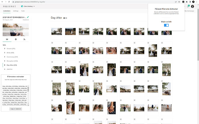 Pixieset Filename Extractor from Chrome web store to be run with OffiDocs Chromium online Pixieset Filename Extractor from Chrome web store to be run with OffiDocs Chromium online