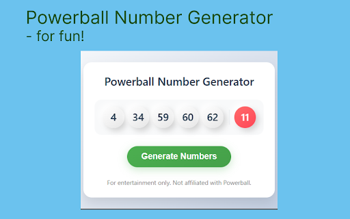 Powerball Number Generator from Chrome web store to be run with OffiDocs Chromium online Powerball Number Generator from Chrome web store to be run with OffiDocs Chromium online