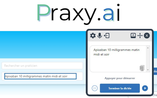 PraxyConsultation Dictation from Chrome web store to be run with OffiDocs Chromium online PraxyConsultation Dictation from Chrome web store to be run with OffiDocs Chromium online