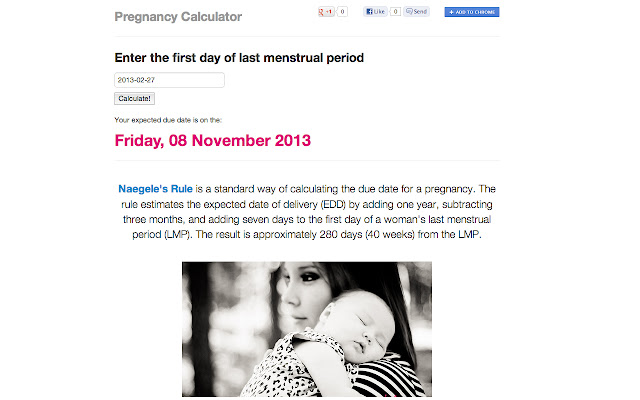 Pregnancy Calculator from Chrome web store to be run with OffiDocs Chromium online Pregnancy Calculator from Chrome web store to be run with OffiDocs Chromium online
