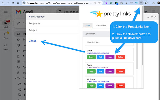 PrettyLinks Manager from Chrome web store to be run with OffiDocs Chromium online PrettyLinks Manager from Chrome web store to be run with OffiDocs Chromium online