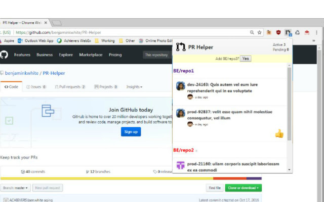 PR Helper from Chrome web store to be run with OffiDocs Chromium online PR Helper from Chrome web store to be run with OffiDocs Chromium online