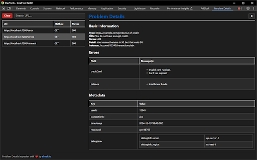 Problem Details Inspector from Chrome web store to be run with OffiDocs Chromium online Problem Details Inspector from Chrome web store to be run with OffiDocs Chromium online