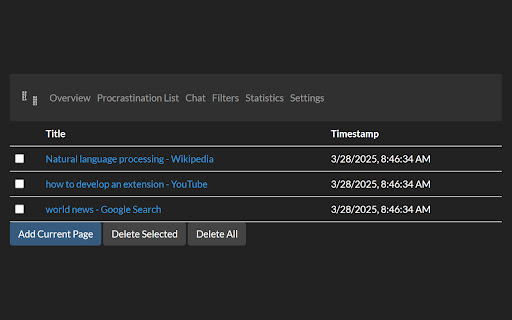 ProcrastiScan from Chrome web store to be run with OffiDocs Chromium online ProcrastiScan from Chrome web store to be run with OffiDocs Chromium online