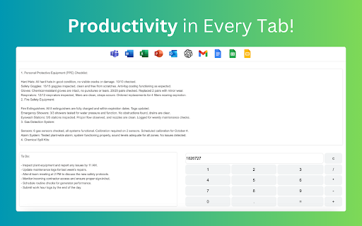 Productive New Tab from Chrome web store to be run with OffiDocs Chromium online Productive New Tab from Chrome web store to be run with OffiDocs Chromium online