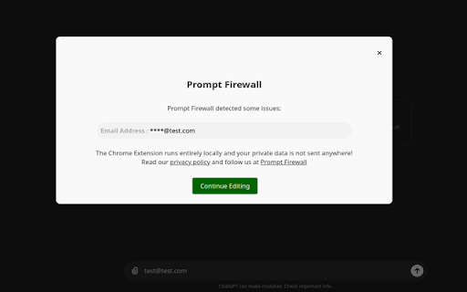 Prompt Firewall: LLM Data Leak Prevention from Chrome web store to be run with OffiDocs Chromium online Prompt Firewall: LLM Data Leak Prevention from Chrome web store to be run with OffiDocs Chromium online