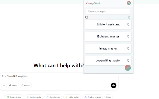 PromptHub from Chrome web store to be run with OffiDocs Chromium online PromptHub from Chrome web store to be run with OffiDocs Chromium online