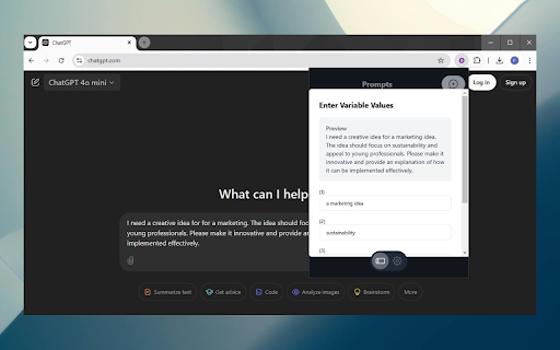Prompt Pocket from Chrome web store to be run with OffiDocs Chromium online Prompt Pocket from Chrome web store to be run with OffiDocs Chromium online