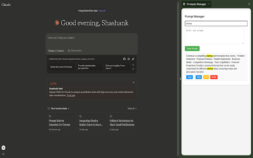 Prompts Manager from Chrome web store to be run with OffiDocs Chromium online Prompts Manager from Chrome web store to be run with OffiDocs Chromium online