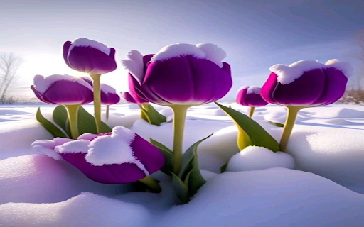 Purple tulips on snow wallpaper from Chrome web store to be run with OffiDocs Chromium online Purple tulips on snow wallpaper from Chrome web store to be run with OffiDocs Chromium online