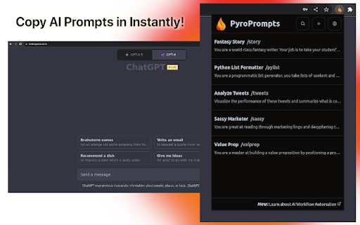 PyroPrompts AI from Chrome web store to be run with OffiDocs Chromium online PyroPrompts AI from Chrome web store to be run with OffiDocs Chromium online