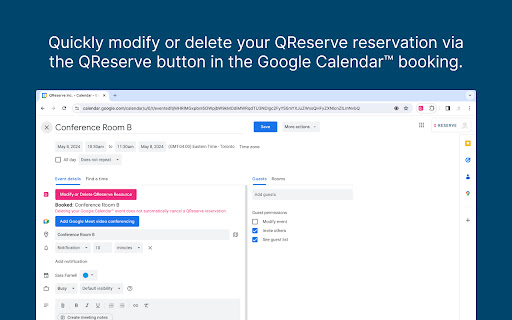 QReserve for Google Calendar™ from Chrome web store to be run with OffiDocs Chromium online QReserve for Google Calendar™ from Chrome web store to be run with OffiDocs Chromium online