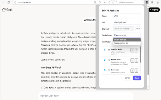 Quick Ask AI from Chrome web store to be run with OffiDocs Chromium online Quick Ask AI from Chrome web store to be run with OffiDocs Chromium online