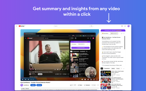 Quicksense Ultimate YouTube Summary Tool using AI from Chrome web store to be run with OffiDocs Chromium online Quicksense Ultimate YouTube Summary Tool using AI from Chrome web store to be run with OffiDocs Chromium online