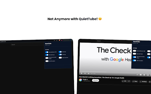 QuietTube from Chrome web store to be run with OffiDocs Chromium online QuietTube from Chrome web store to be run with OffiDocs Chromium online