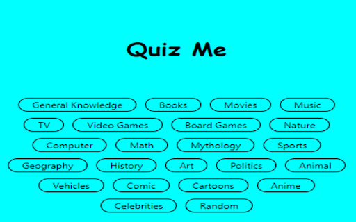 Quiz Me from Chrome web store to be run with OffiDocs Chromium online Quiz Me from Chrome web store to be run with OffiDocs Chromium online