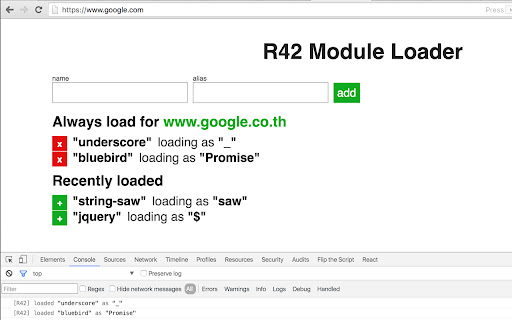 R42 Module Loader from Chrome web store to be run with OffiDocs Chromium online R42 Module Loader from Chrome web store to be run with OffiDocs Chromium online