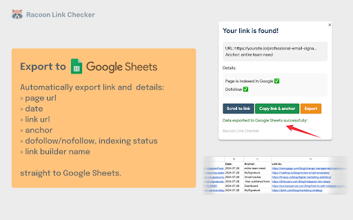 Racoon SEO Link Checker from Chrome web store to be run with OffiDocs Chromium online Racoon SEO Link Checker from Chrome web store to be run with OffiDocs Chromium online