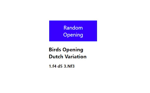 Random Chess Openings Generator from Chrome web store to be run with OffiDocs Chromium online Random Chess Openings Generator from Chrome web store to be run with OffiDocs Chromium online