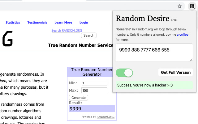 Random Desire Lite from Chrome web store to be run with OffiDocs Chromium online Random Desire Lite from Chrome web store to be run with OffiDocs Chromium online