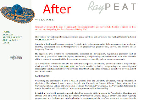 Ray Peat Styled from Chrome web store to be run with OffiDocs Chromium online Ray Peat Styled from Chrome web store to be run with OffiDocs Chromium online