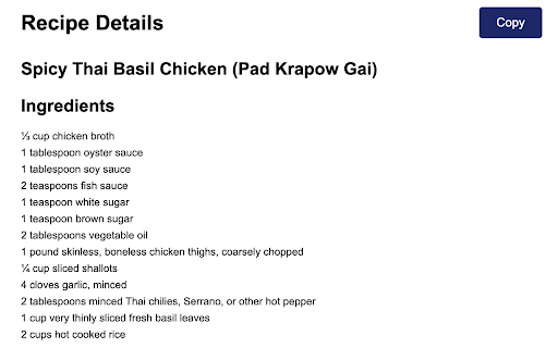 Recipe Extractor from Chrome web store to be run with OffiDocs Chromium online Recipe Extractor from Chrome web store to be run with OffiDocs Chromium online