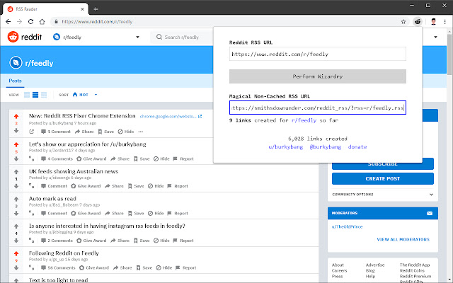 Reddit RSS Fixer from Chrome web store to be run with OffiDocs Chromium online Reddit RSS Fixer from Chrome web store to be run with OffiDocs Chromium online