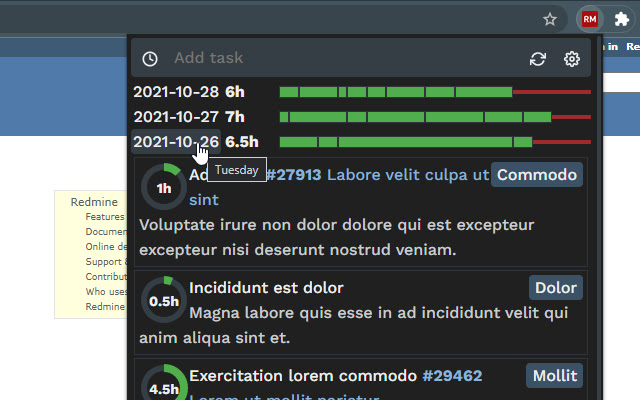 Redmine Time Spender from Chrome web store to be run with OffiDocs Chromium online Redmine Time Spender from Chrome web store to be run with OffiDocs Chromium online