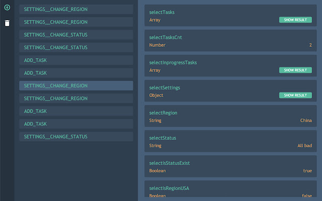 Redux CheckState (selectors testing) from Chrome web store to be run with OffiDocs Chromium online Redux CheckState (selectors testing) from Chrome web store to be run with OffiDocs Chromium online
