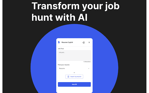 Resume Copilot AI from Chrome web store to be run with OffiDocs Chromium online Resume Copilot AI from Chrome web store to be run with OffiDocs Chromium online