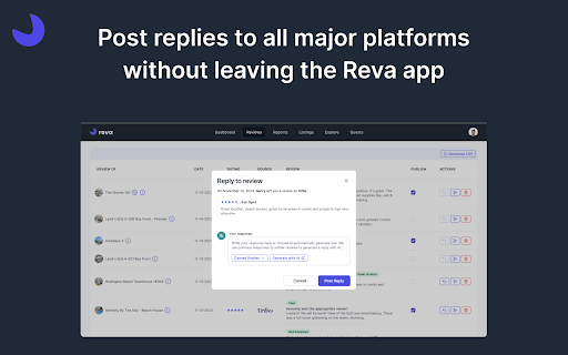 Reva Review Management for Hotels Rentals from Chrome web store to be run with OffiDocs Chromium online Reva Review Management for Hotels Rentals from Chrome web store to be run with OffiDocs Chromium online