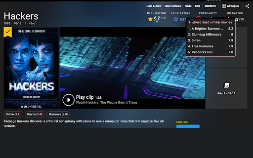 RoadrunnersImdbRating from Chrome web store to be run with OffiDocs Chromium online RoadrunnersImdbRating from Chrome web store to be run with OffiDocs Chromium online