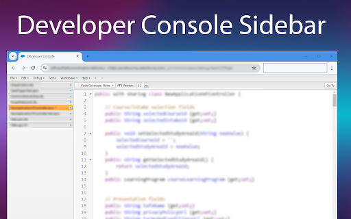 Salesforce Developer Console Sidebar from Chrome web store to be run with OffiDocs Chromium online Salesforce Developer Console Sidebar from Chrome web store to be run with OffiDocs Chromium online