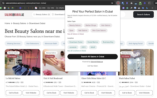 SalonsInDubai.ae Salons In Dubai Finder from Chrome web store to be run with OffiDocs Chromium online SalonsInDubai.ae Salons In Dubai Finder from Chrome web store to be run with OffiDocs Chromium online