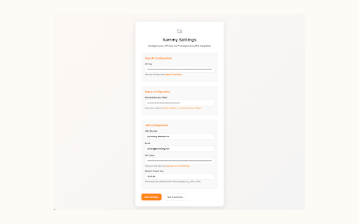 Sammy AI Figma to JIRA Story Creator from Chrome web store to be run with OffiDocs Chromium online Sammy AI Figma to JIRA Story Creator from Chrome web store to be run with OffiDocs Chromium online