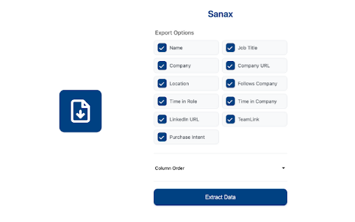 Sanax | LinkedIn Sales Navigator Extractor from Chrome web store to be run with OffiDocs Chromium online Sanax | LinkedIn Sales Navigator Extractor from Chrome web store to be run with OffiDocs Chromium online