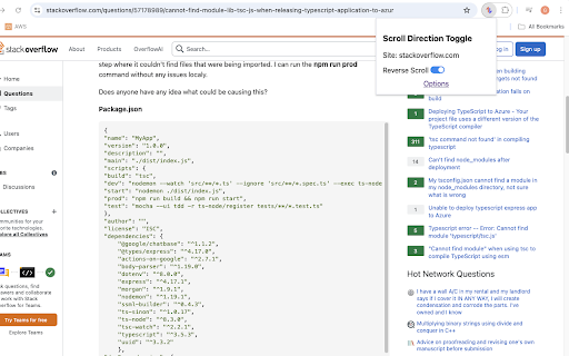 Scroll Direction Toggle from Chrome web store to be run with OffiDocs Chromium online Scroll Direction Toggle from Chrome web store to be run with OffiDocs Chromium online