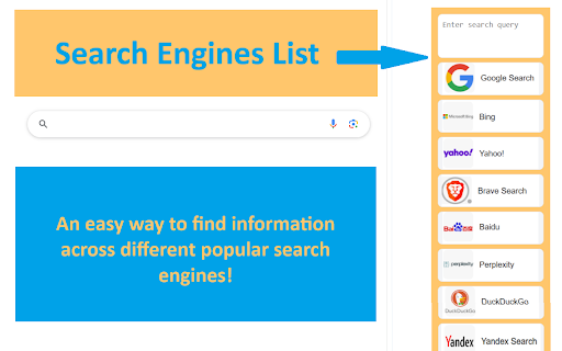 Search Engines List from Chrome web store to be run with OffiDocs Chromium online Search Engines List from Chrome web store to be run with OffiDocs Chromium online